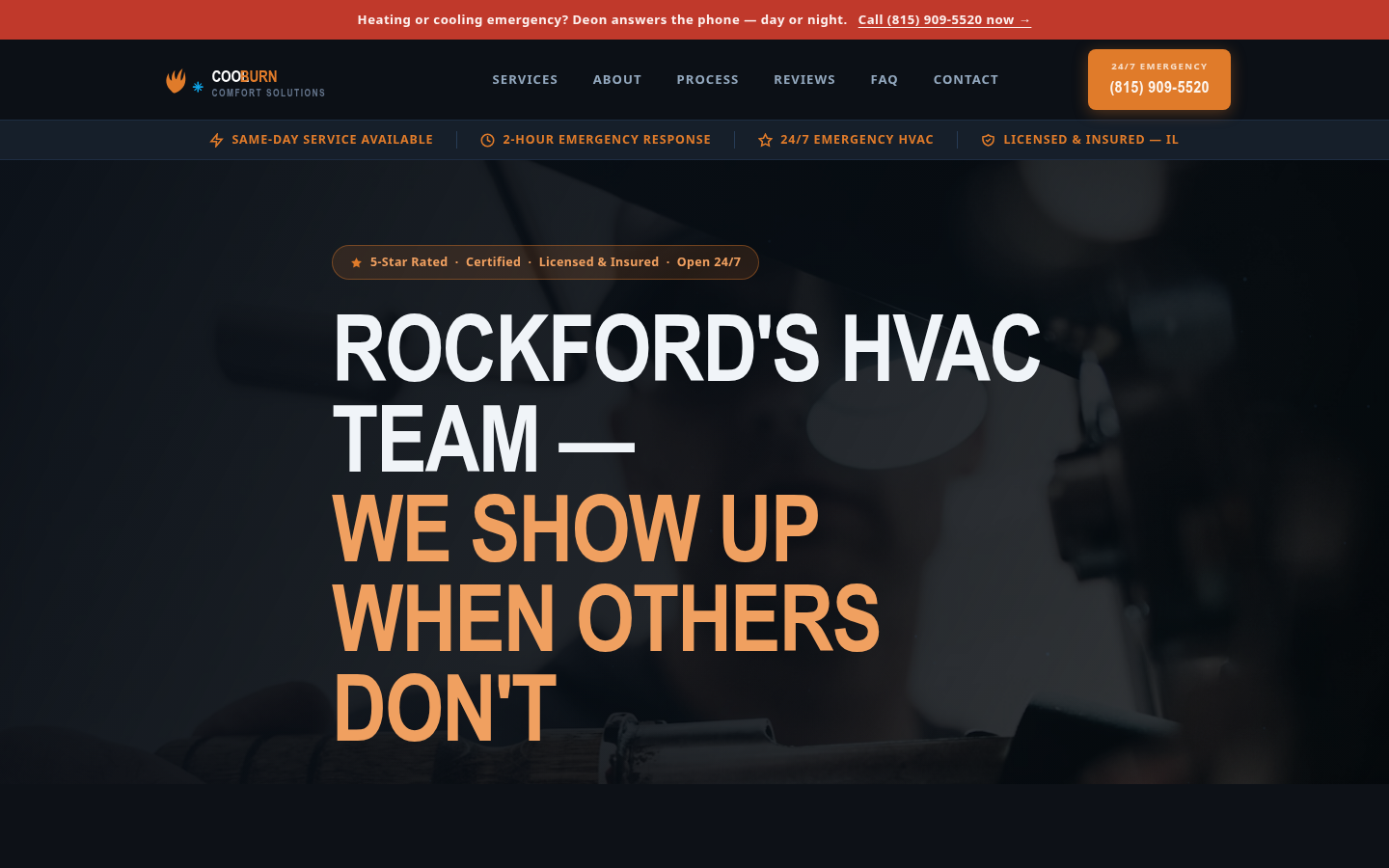Cool Burn Comfort Solutions HVAC website built by Lead Development in Rockford IL